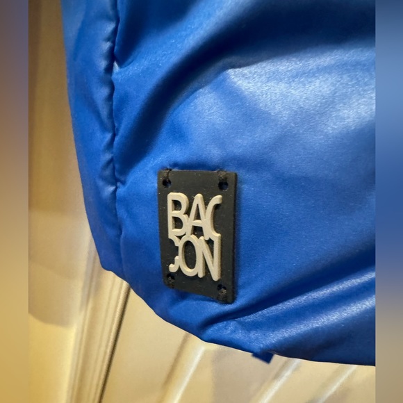 Bacon Pillow Collar asymmetrical puffer jacket Royal Blue L New with Tags - Picture 5 of 12
